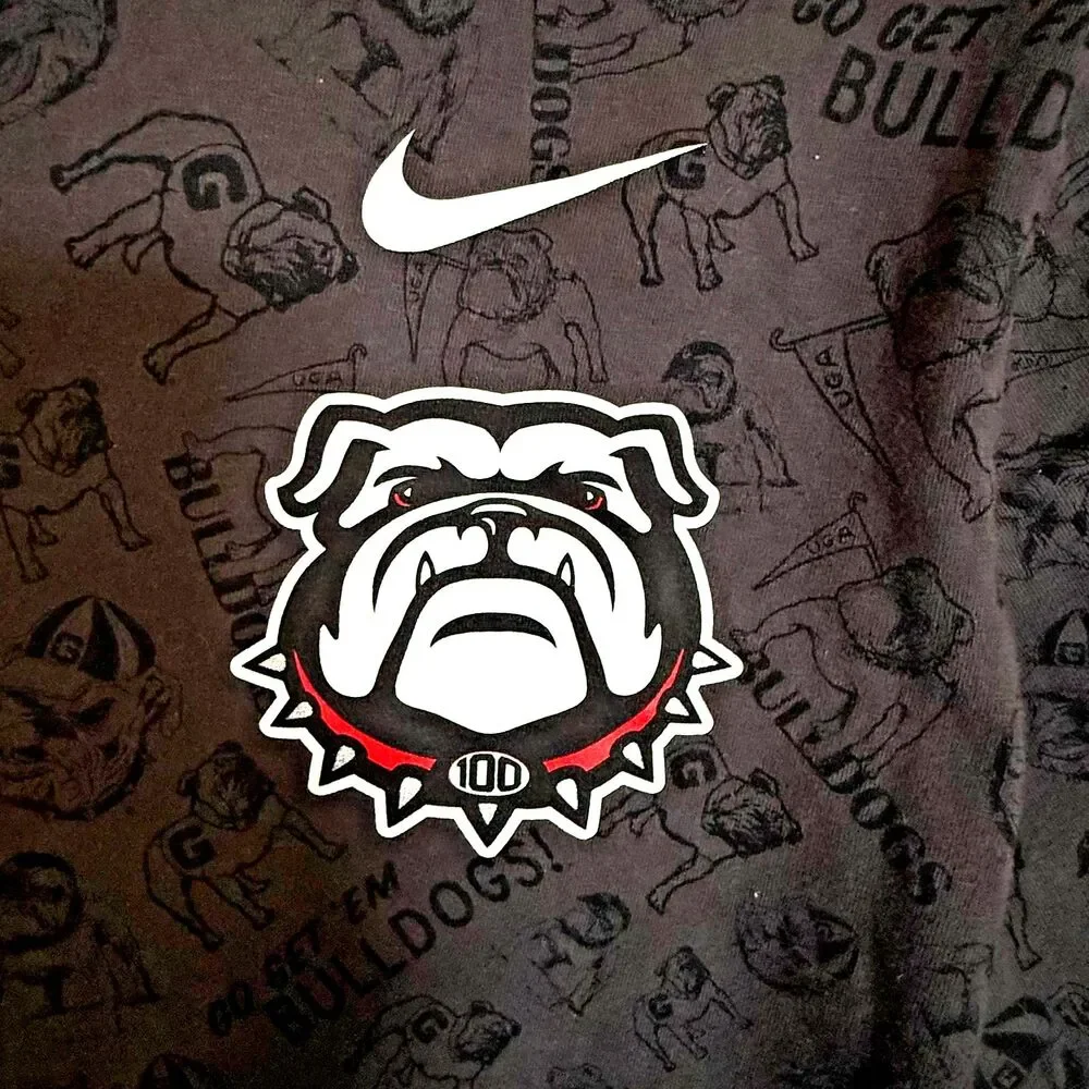 Nike Georgia Bulldogs T Shirt Mens XXL Gray All Over Print College Football